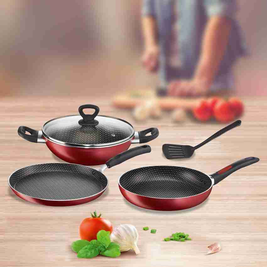 Tefal Simply Chef 4 Piece Non-Stick Cookware Set (Rio Red)
