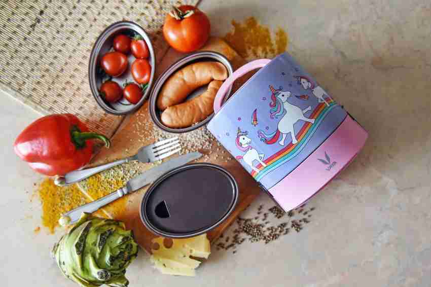 Vaya Tyffyn Unicorn Copper-Finish steel Lunch Box with Bagmat,1000