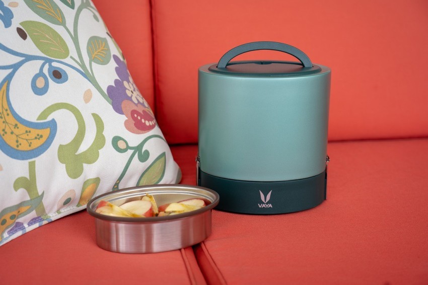 Vacuum Insulated Lunch Box Stainless Steel Green Vaya Tyffyn 1000