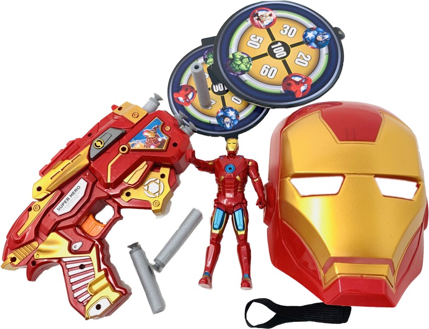 Ironman / Spiderman Avengers Super Heroes Shooting Series Soft Projectile  Launcher Best Gifts for Boys