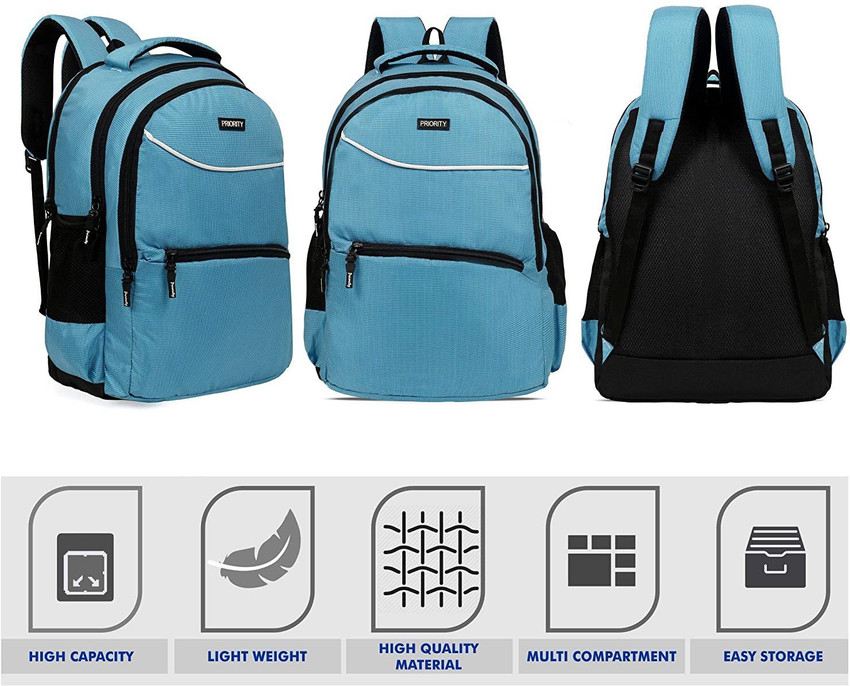 Priority Sky Blue 40L Casual Collage Bag School 40 L Backpack