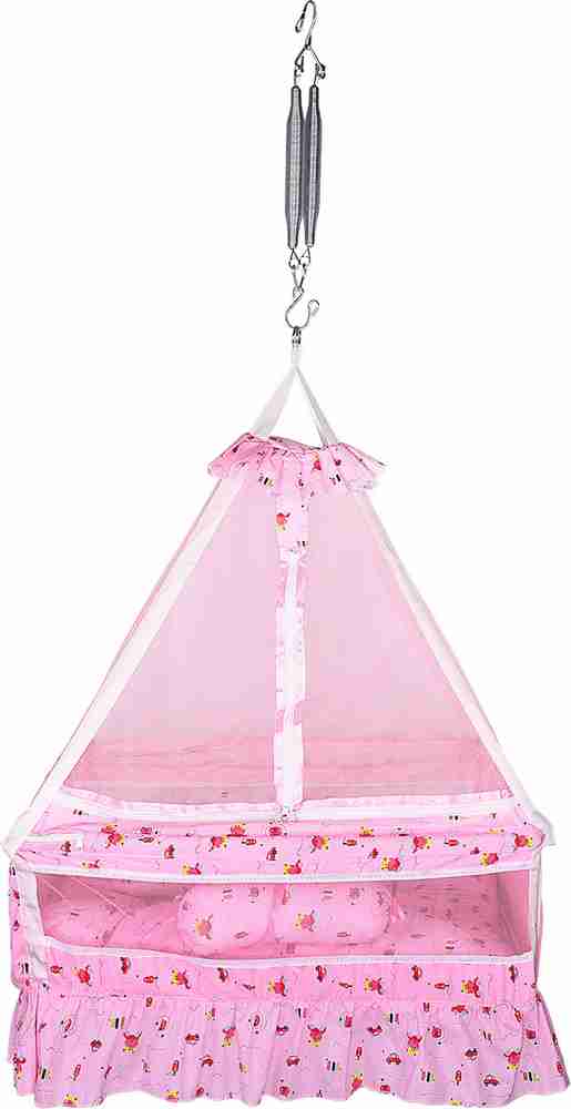 Baby hanging cradle with mosquito net discount