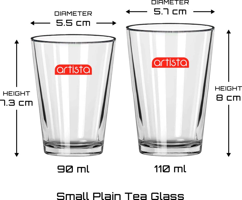 Artista (Pack of 24) Small Plain Chai / Tea Glasses - 90ml (Set of