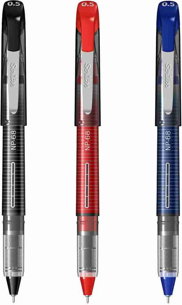  Pilot V5 Liquid Ink Rollerball 0.5 mm Tip (Pack of 3) -  Black/Blue/Red : Office Products