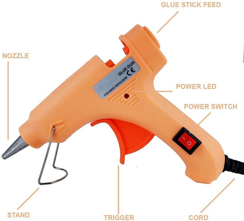 Hotmelt Plastic 40 W Itek Hot Melt Glue Gun with 25 Glue Sticks (Black)  Standard Temperature Corded Glue Gun Price in India - Buy Hotmelt Plastic  40 W Itek Hot Melt Glue