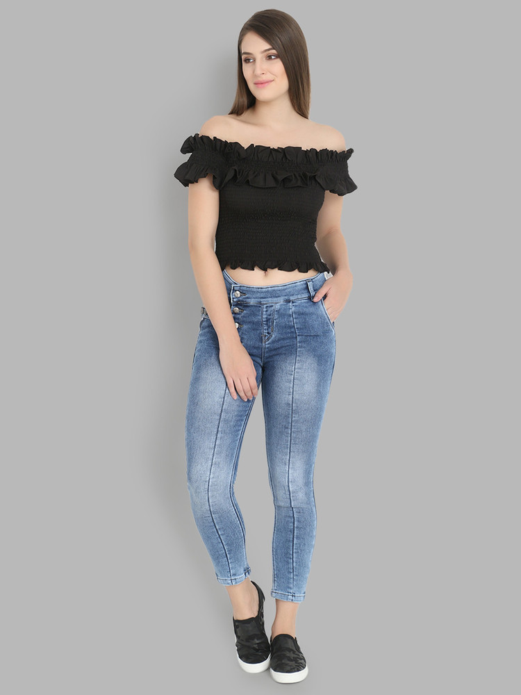 Plus Size High Waisted Stretch Denim Flares  Nasty Gal