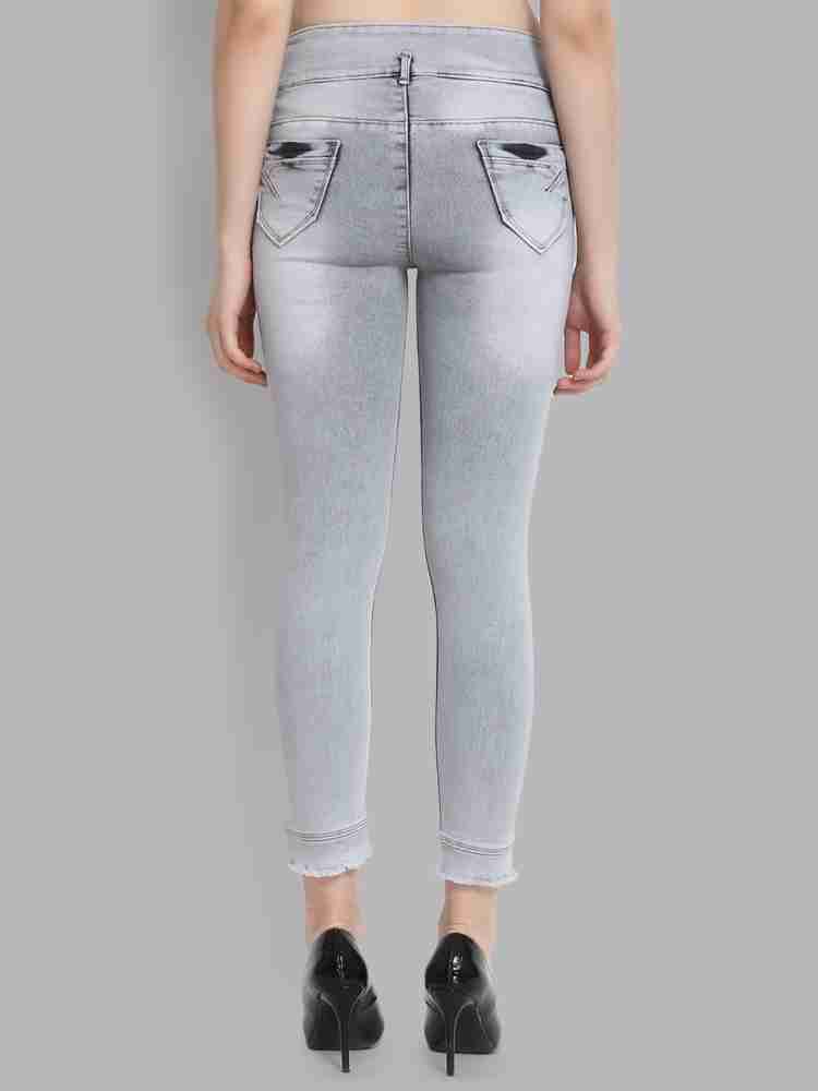MM-21 Gray 8-Button Grey High Waist Jeans For Ladies at Rs 350/piece in  Ahmedabad