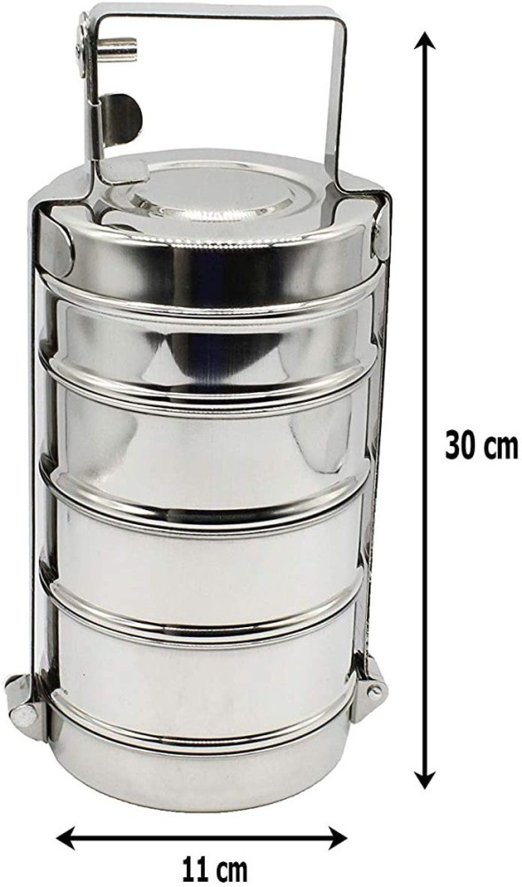 4 Layers Stainless Steel Hot Food Container Lunch Box Carrier 