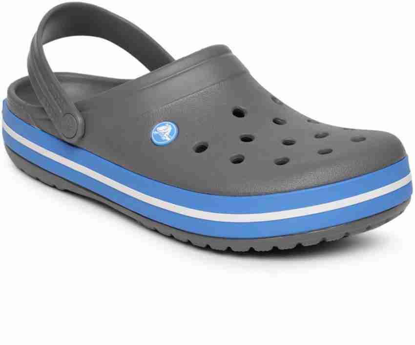 Grey and shop blue crocs