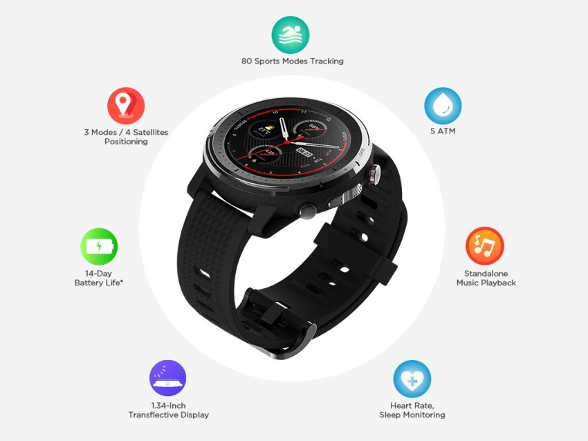 huami Amazfit Stratos 3 Smartwatch Price in India - Buy huami Amazfit  Stratos 3 Smartwatch online at