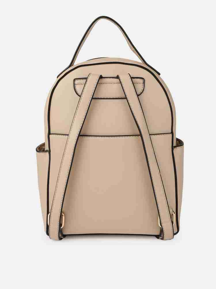 Dressberry Women Solid Backpack 23 L Backpack Beige Price in