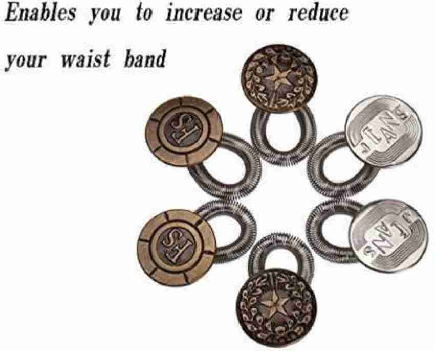 Lifekrafts Pant  Jeans Button Extender 1 Pack 6 Extenders, Your Pants got  Tighter ? Try These New Extenders which adds About 1 to 2 inches to Your Pant  Waist Metal Buttons