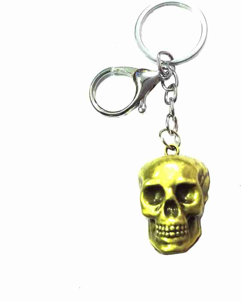 Metallic Skull Keyring