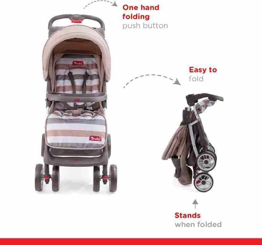 One hand push outlet stroller