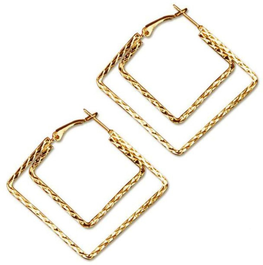 Amazoncom NW Trendy Oversize Geometric Big Hoop Earrings for Women  Basketball Exaggerated Large Square Earrings Punk Jewelry Color  Gold   Clothing Shoes  Jewelry