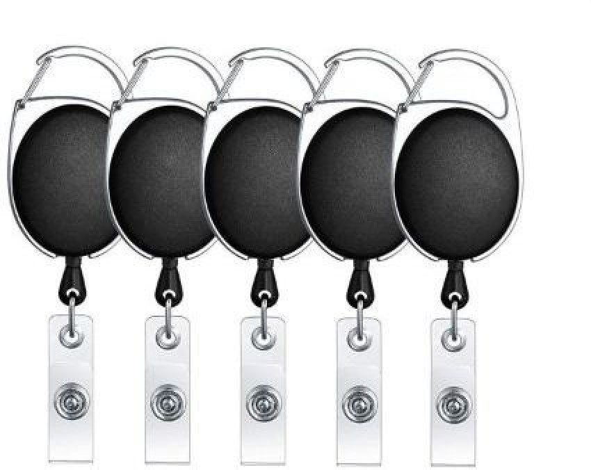 JSM Oval Shape Retractable YoYo Clip for Id Card Holder (Black) Pack of 5  Lanyard Price in India - Buy JSM Oval Shape Retractable YoYo Clip for Id  Card Holder (Black) Pack