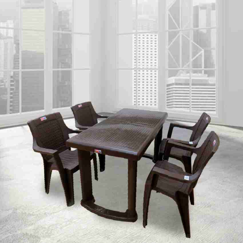 Plastic dining table chair deals set