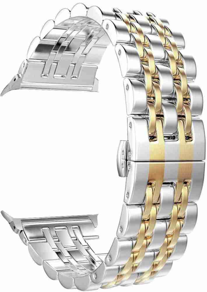 Gold watch silver online bracelet