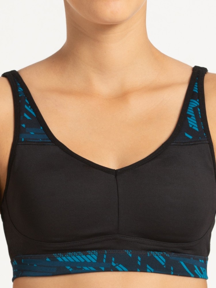 Jockey Women's Padded Polyester Elastane Stretch Printed Cross Back Sports  Bra MI04 – Online Shopping site in India