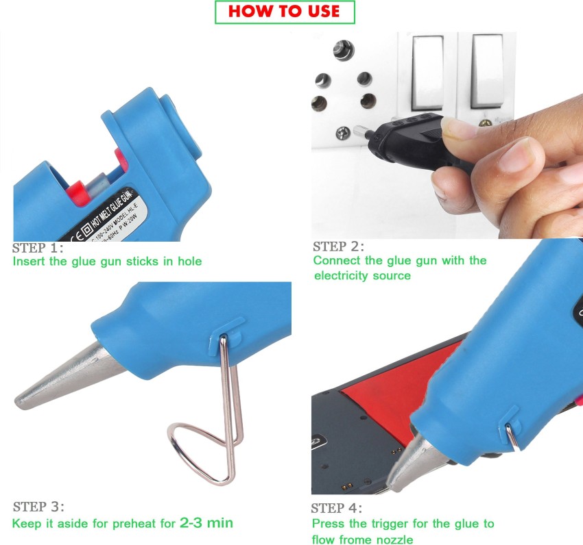 Handy Hardware 40W Hot Glue Gun Strong Bond 2x Glue Sticks Paper