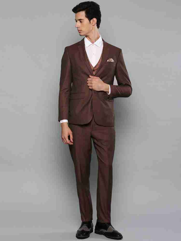 LOUIS PHILIPPE Blazer and Waistcoat with Trousers Solid Men Suit - Price  History