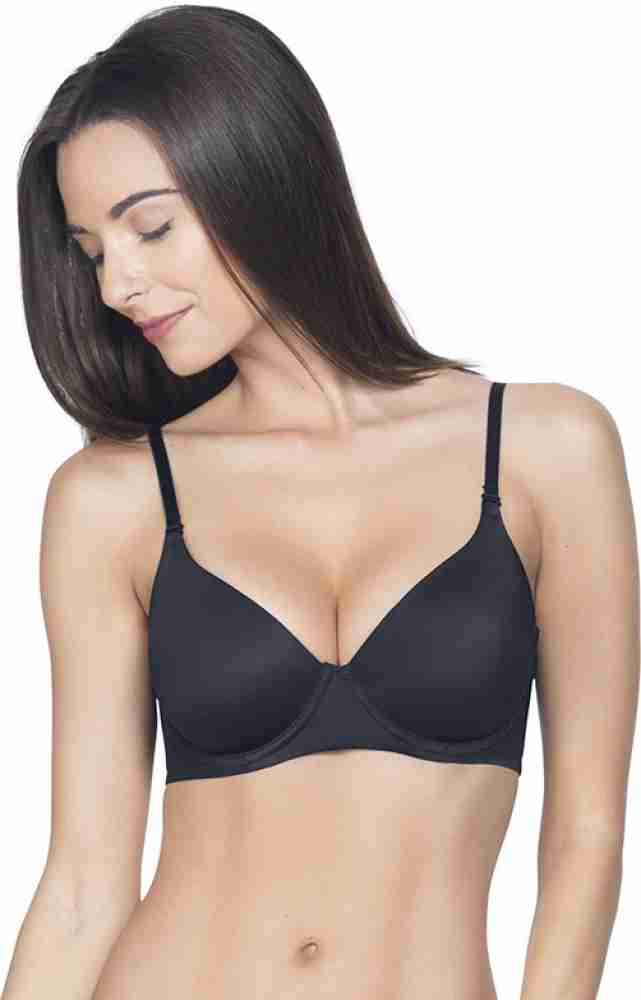 Buy Amante Padded Underwire Plunge Push-Up T-Shirt Bra Black at