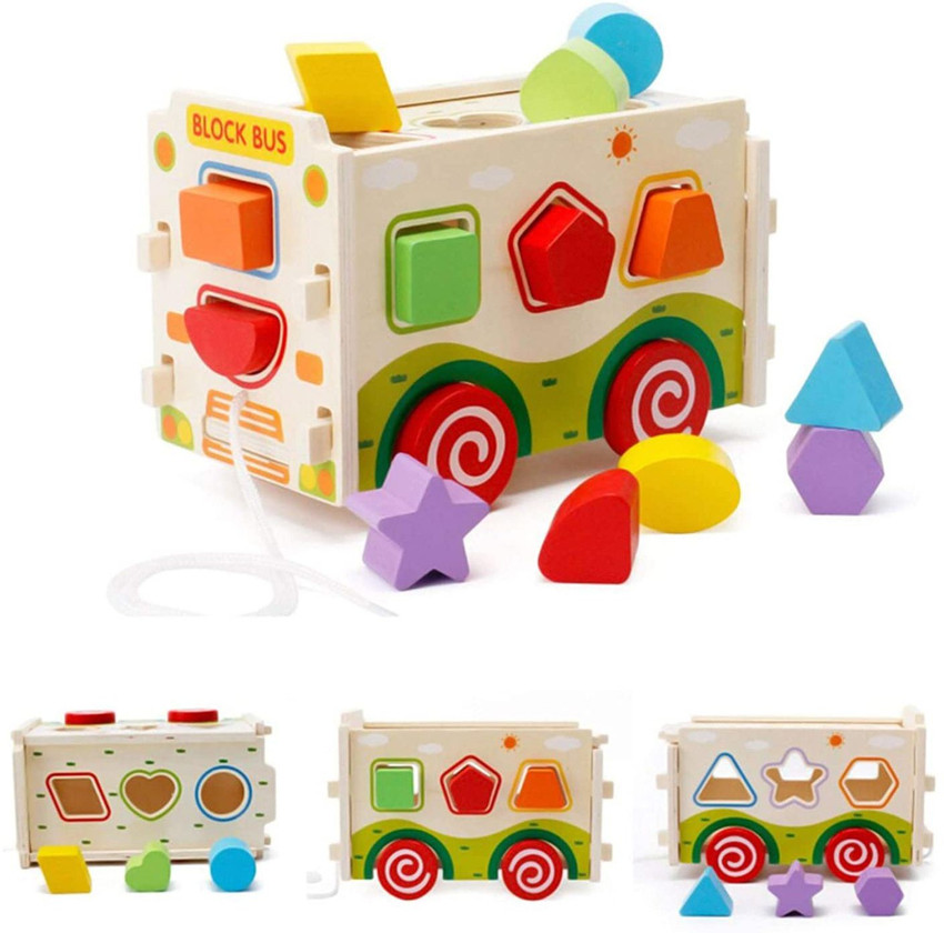 Wooden bus shape sorter hotsell