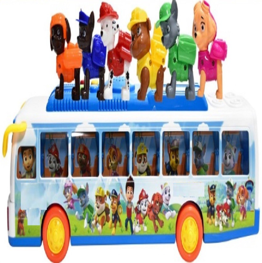 paw patrol bus with 2 pups and vehicle 