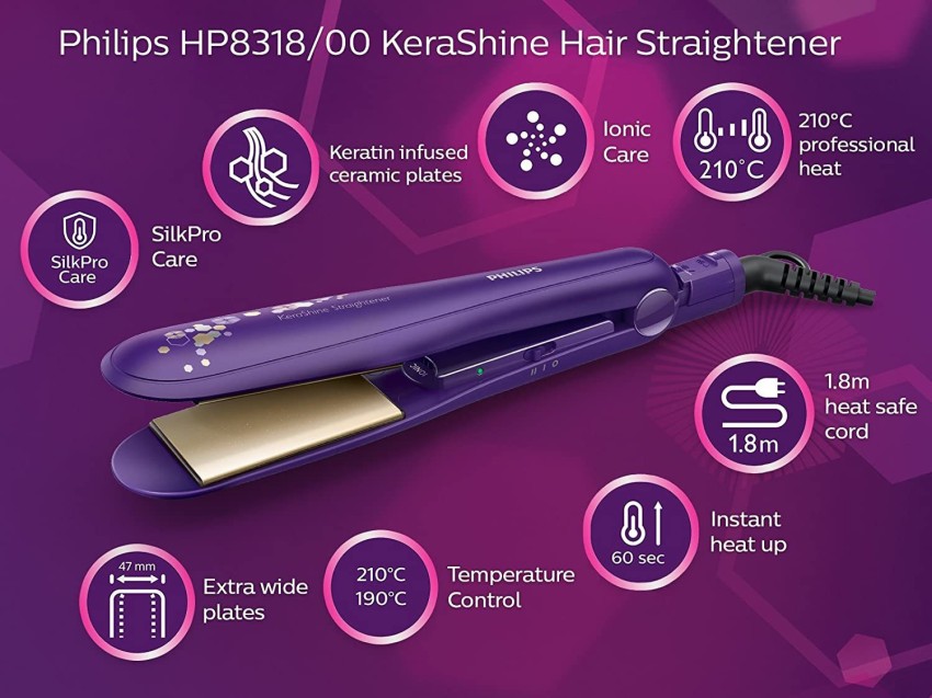 PHILIPS HP8318 Kerashine Temperature Control Hair Straightener