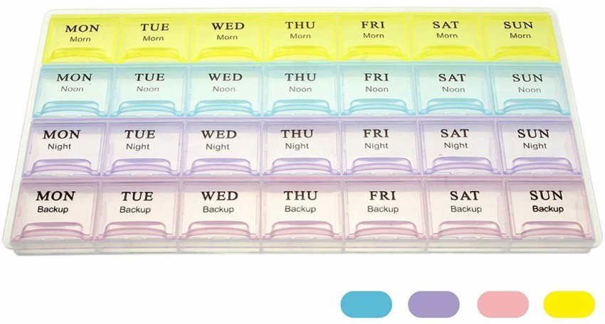 Large Compartment Pill Box 7 Day Medicine Storage Organizer