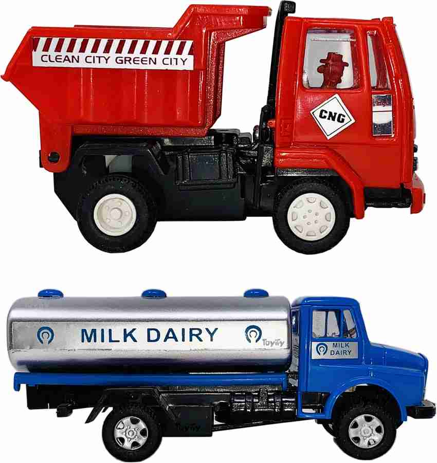 Miniature Mart Small Size Set of 2 Milk Tanker Tanker Dumper