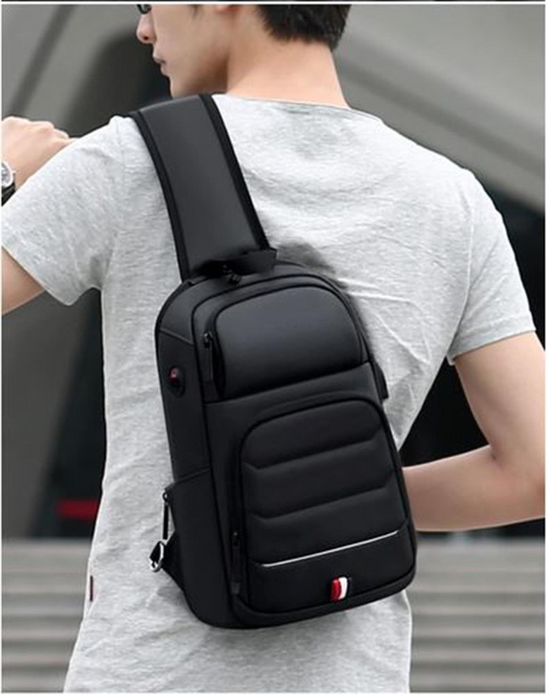 HANDSHAKE Black Sling Bag Casual Classy Utility Travel Office Business  Crossbody Shoulder Bag for Men Black - Price in India