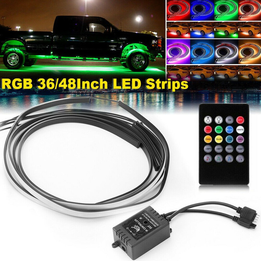 PRTEK Under Car Tube Underglow Underbody System Neon Light Kit LED