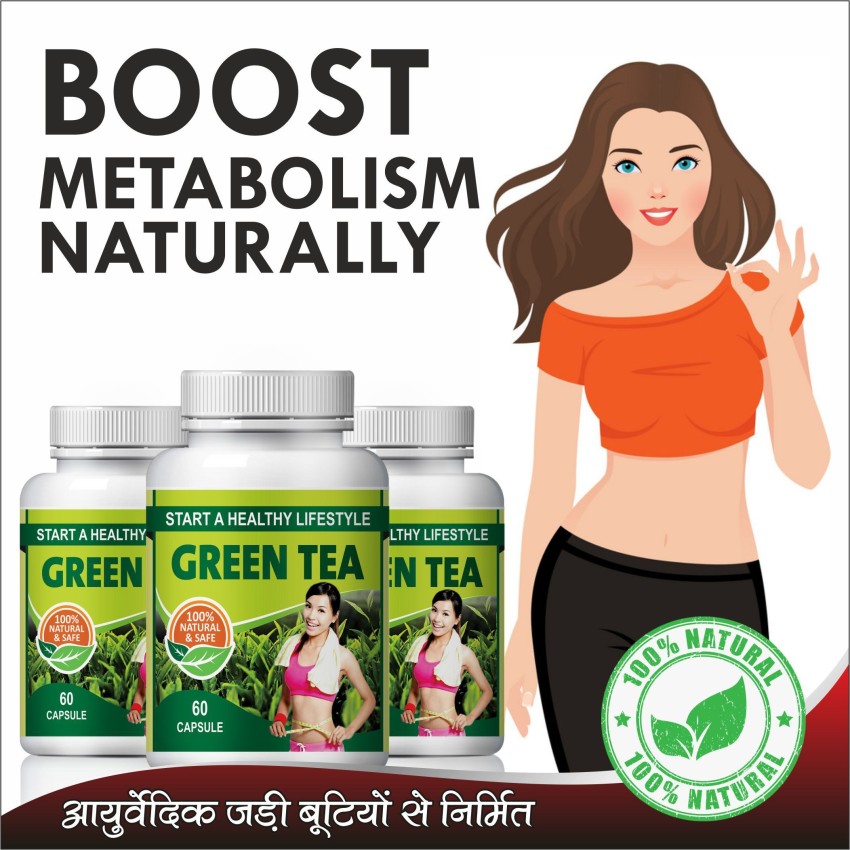 NATURAL Green Tea For Weight Loss Supplement Capsules 100