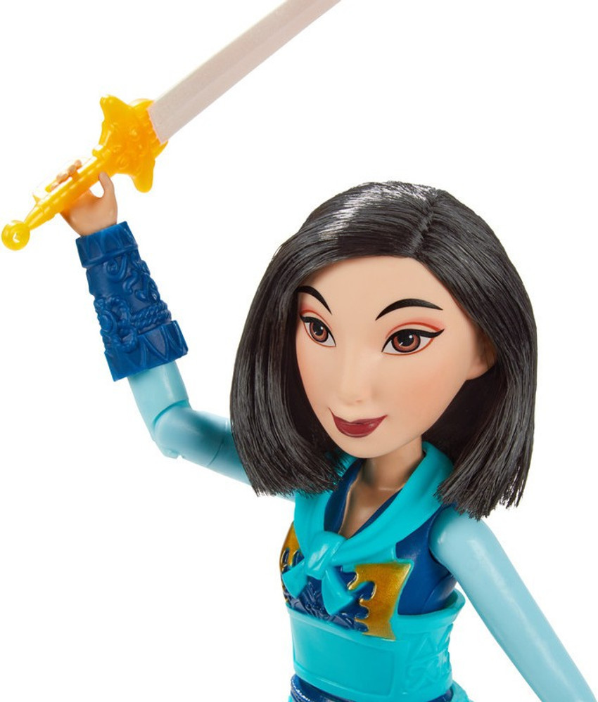 DISNEY PRINCESS Warrior Moves Mulan Doll with Sword Swinging