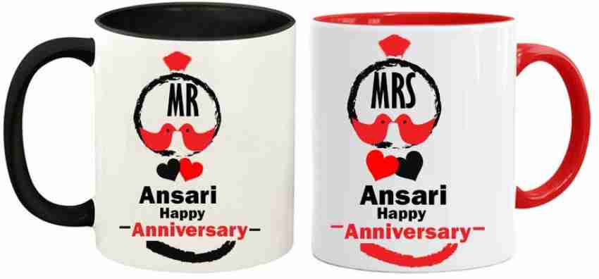 Couple Cups Clay Cup 1 Year Anniversary Gifts for Girlfriends 3D