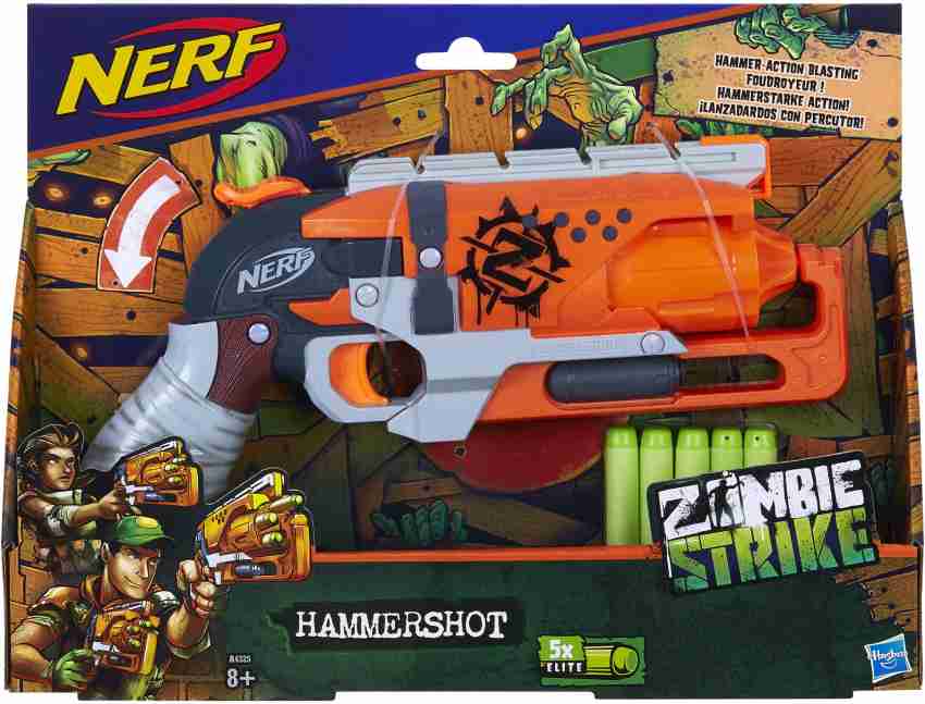 Nerf Zombie Strike Hammershot Blaster with 5 Nerf Zombie Strike Darts 