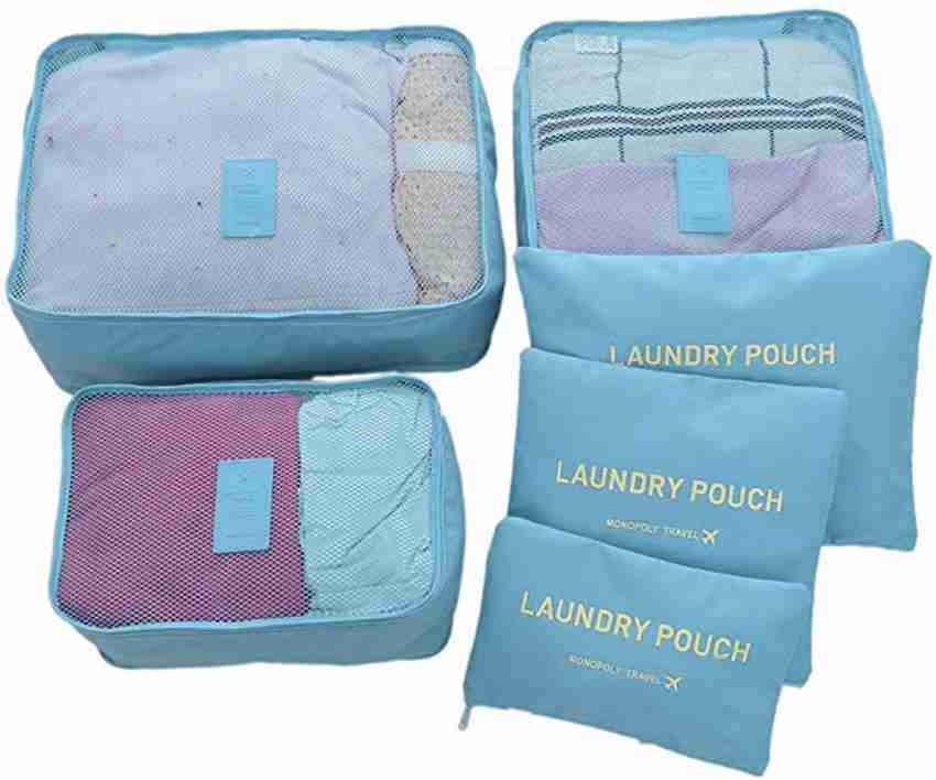 sarvopari mega mall Laundry Pouch Travel Kit Bag Set of 6 Waterproof Organizer Bags Multi Colour Price in India Flipkart