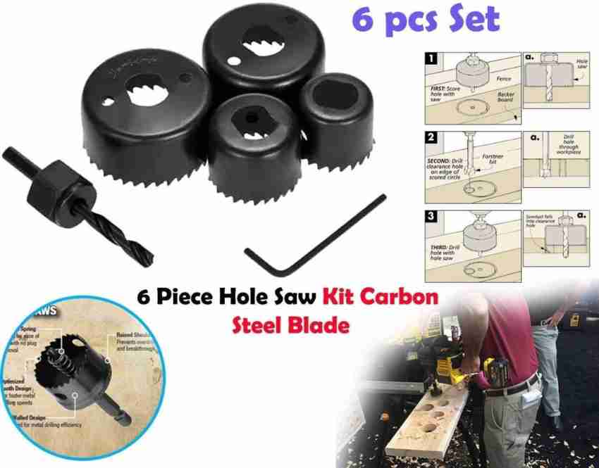 tool trust Good Quality Hole Saw Kit Cutter Set of 6 Pcs 1 1 4