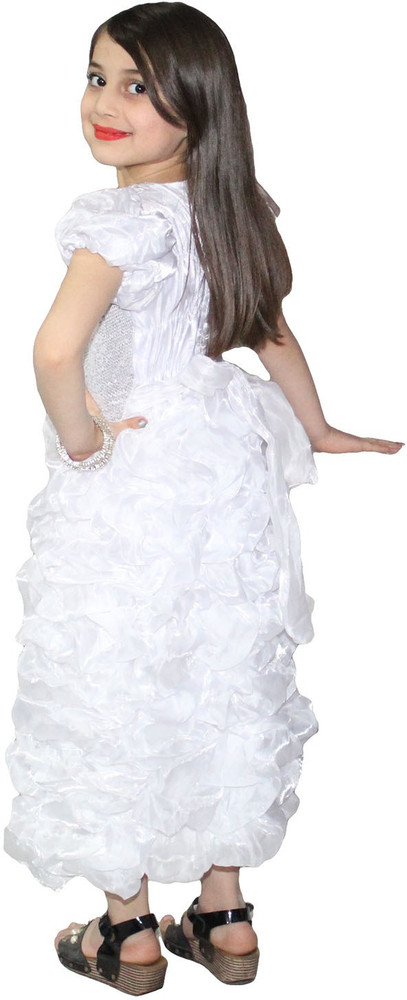 KAKU FANCY DRESSES White Princess Long Gown Dress Costume for 14