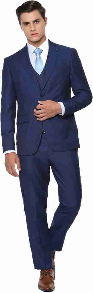 Buy Louis Philippe Navy Three Piece Suit Online - 803925