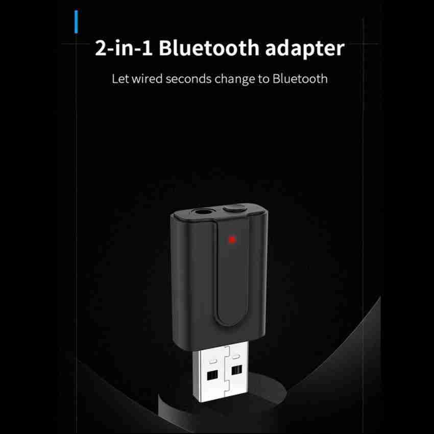 SEC luetooth 5.0 Adapter 2 in 1, USB Bluetooth Receiver/Transmitter, Audio  Adapter for TV/Home/Car/Laptop Bluetooth Dongle, AUX-in 3.5 mm Jack, HiFi  Music Bluetooth 5.0 Adapter 2 in 1, USB Bluetooth Receiver/Transmitter,  Audio