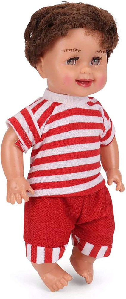 Joy Stories Sitting Cute Baby Boy Doll for Kids Little Handsome Boy Doll Set for Kids Red White Height 28 cm Sitting Cute Baby Boy Doll for Kids