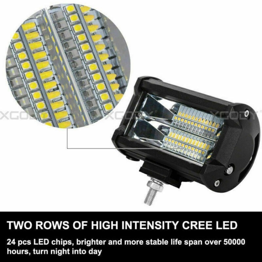 XZRTZ 5Inch 72W LED Light Bar Spot Beam 10800LLM Offroad Fog Lights LED  Driving Work Lamp C80 Headlight Car, Motorbike LED for Chevrolet (12 V, 72  W) Price in India - Buy