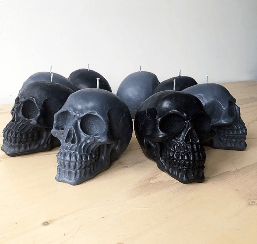 7 Resin Black Skull Candle Holder Halloween Decoration | Adult | Unisex | Black | One-Size | Special T Imports
