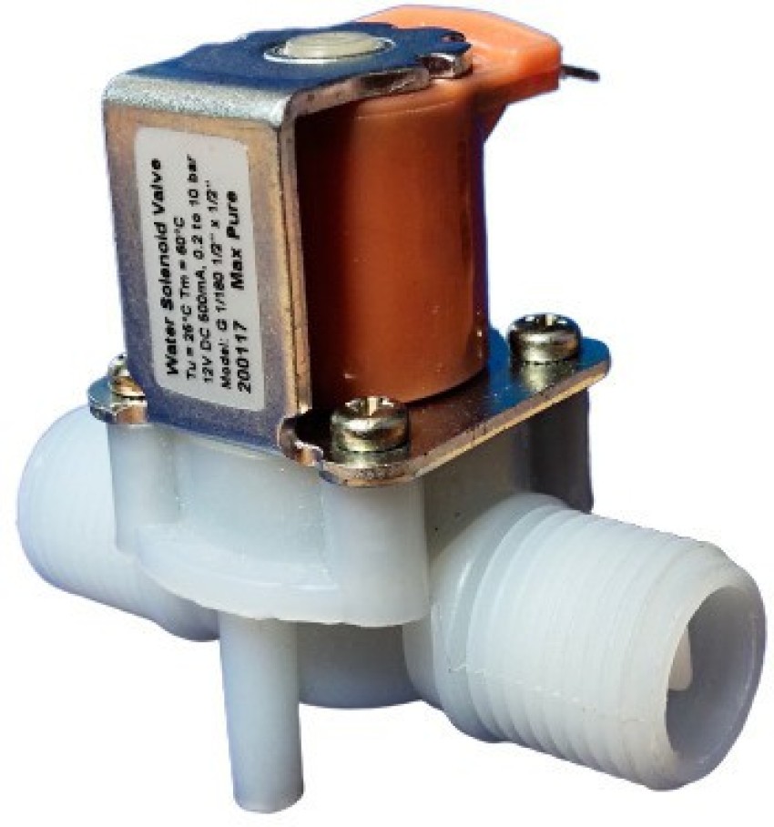 Parijata Industrial Water Solenoid Valve 12V DC 500mA (1/2X1/2) for  Commercial Water Purifier Automatic Control Valves