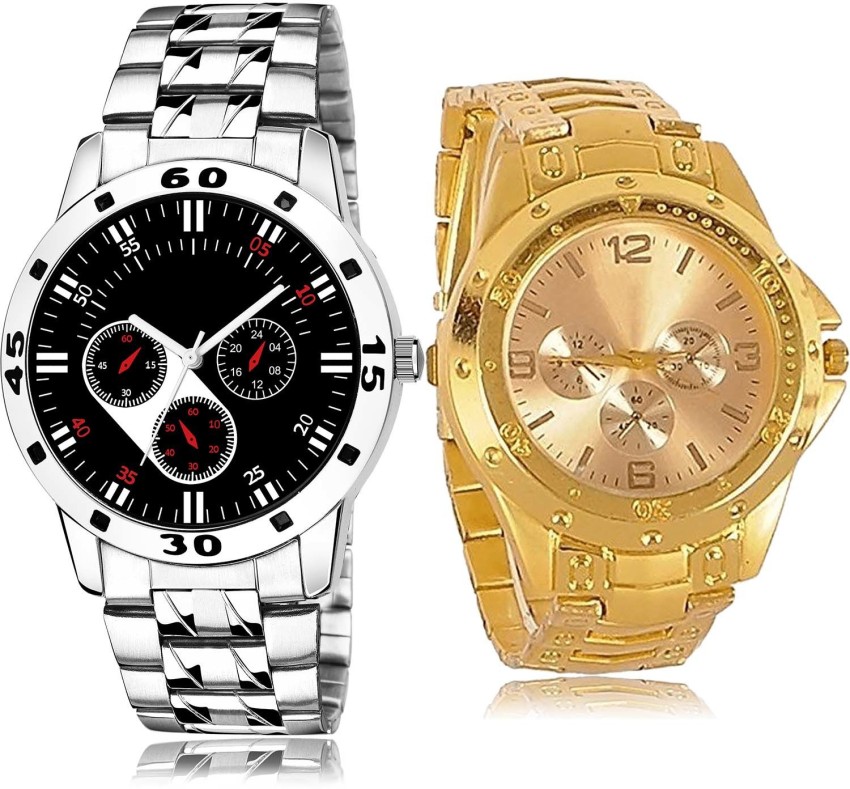 Golden colour watch for man best sale