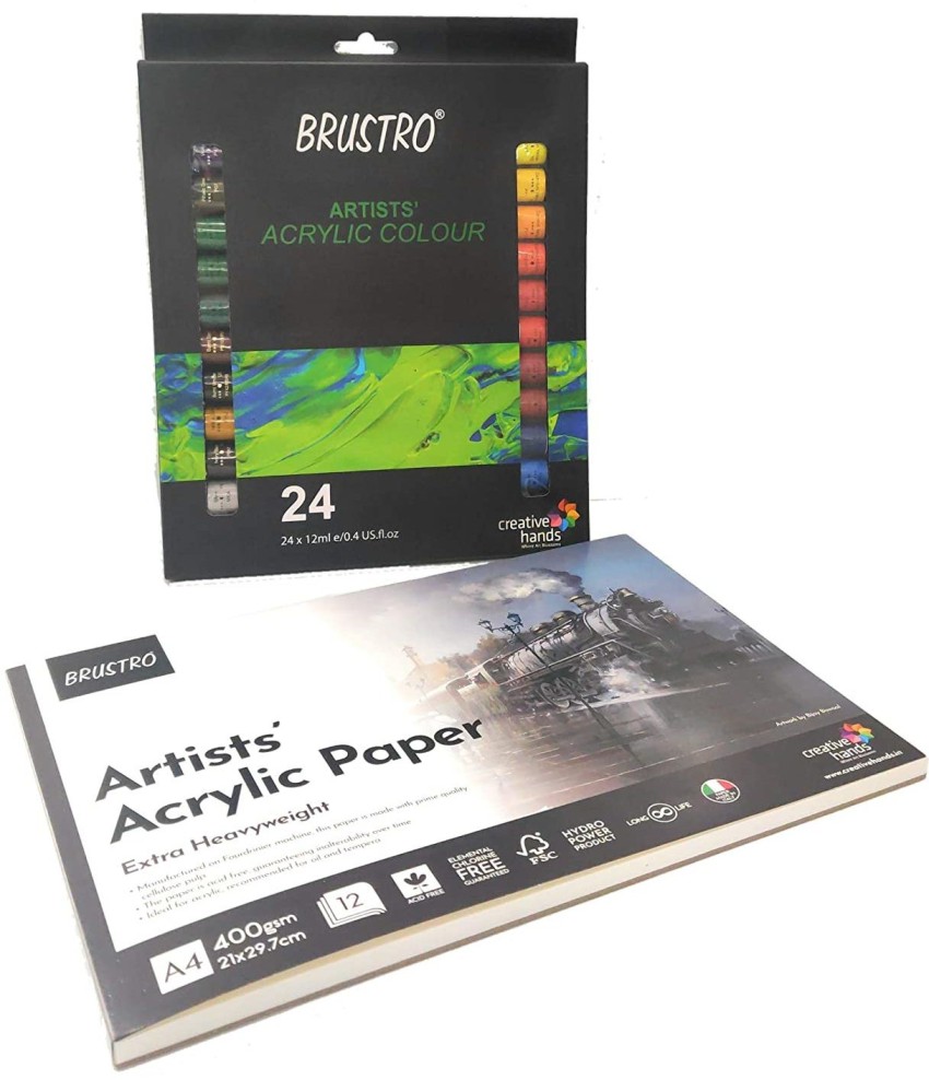 BRUSTRO Artists’ Gouache Colour Set of 24 Colours X 12ML Tubes