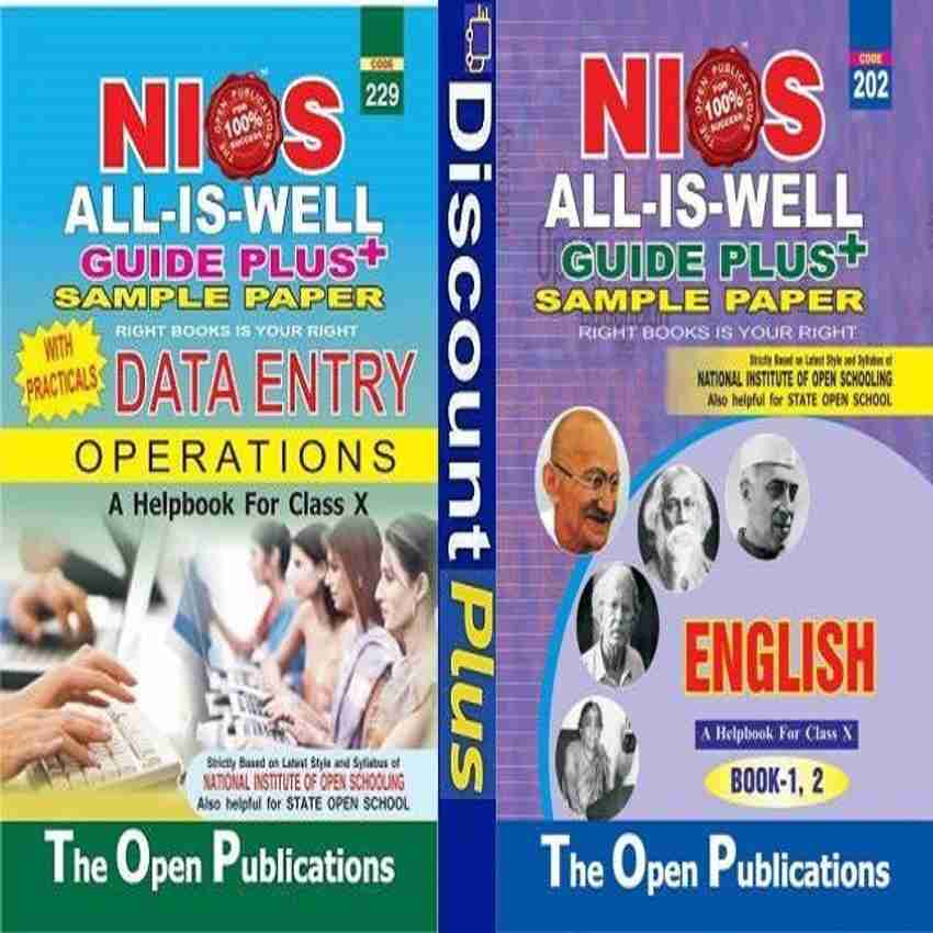 NIOS All Is Well Guide + Sample Paper English Class 10th (202): Buy NIOS  All Is Well Guide + Sample Paper English Class 10th (202) by The Open  Publications at Low Price