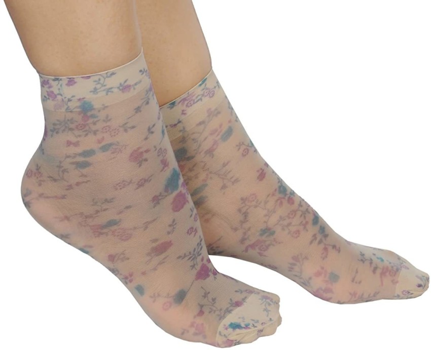 HF LUMEN Skin Printed Thin Net Transparent Fine Nylon Without Thumb Socks  For Women Ankle Length - Buy HF LUMEN Skin Printed Thin Net Transparent  Fine Nylon Without Thumb Socks For Women